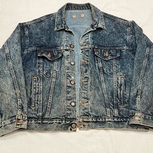 Vintage Levi's Denim Jacket Made in USA #70507 0227 Blue Acid Wash Size XL